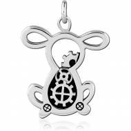 RHODIUM PLATED BRASS CHARM