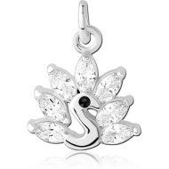 RHODIUM PLATED BRASS JEWELLED CHARM