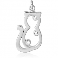 RHODIUM PLATED BRASS JEWELLED CHARM