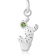 RHODIUM PLATED BRASS JEWELLED CHARM