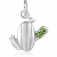 RHODIUM PLATED BRASS JEWELLED CHARM