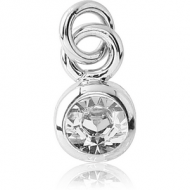 RHODIUM PLATED BRASS JEWELLED CHARM