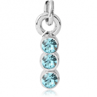 RHODIUM PLATED BRASS JEWELLED CHARM