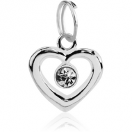 SILVER PLATED WHITE METAL CHARM - HEART