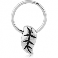SURGICAL STEEL BALL CLOSURE RING WITH ATTACHMENT - LEAF PIERCING