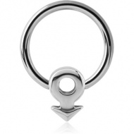 SURGICAL STEEL BALL CLOSURE RING WITH ATTACHMENT - MALE SIGN PIERCING