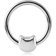 SURGICAL STEEL BALL CLOSURE RING WITH ATTACHMENT - KITTY HEAD PIERCING