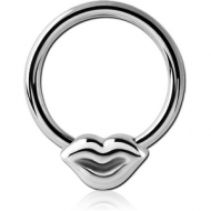 SURGICAL STEEL BALL CLOSURE RING WITH ATTACHMENT - LIPS PIERCING