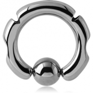 SURGICAL STEEL DESIGN BALL CLOSURE RING