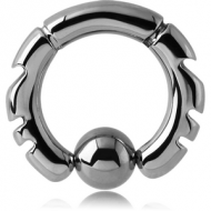 SURGICAL STEEL DESIGN BALL CLOSURE RING PIERCING