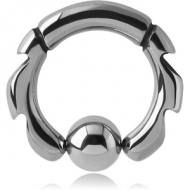 SURGICAL STEEL DESIGN BALL CLOSURE RING PIERCING