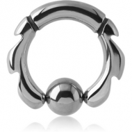 SURGICAL STEEL DESIGN BALL CLOSURE RING