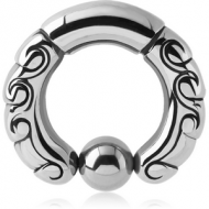 SURGICAL STEEL DESIGN BALL CLOSURE RING PIERCING