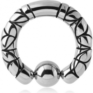 SURGICAL STEEL DESIGN BALL CLOSURE RING PIERCING