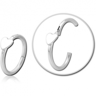 TITANIUM PVD COATED HINGED SEGMENT RING WITH ATTACHMENT - HEART PIERCING