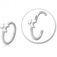 SURGICAL STEEL HINGED SEPTUM RING - CRESCENT AND STAR PIERCING