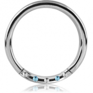 SURGICAL STEEL ROUND JEWELLED HINGED SEPTUM RING