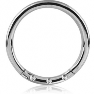 SURGICAL STEEL ROUND JEWELLED HINGED SEPTUM RING PIERCING