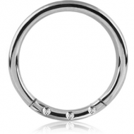 SURGICAL STEEL ROUND JEWELLED HINGED SEPTUM RING