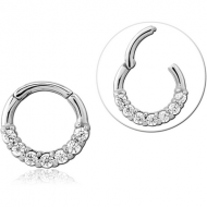 SURGICAL STEEL JEWELLED HINGED SEPTUM RING PIERCING