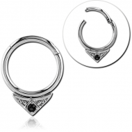 SURGICAL STEEL ROUND VALUE JEWELLED HINGED SEGMENT RING PIERCING