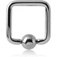 SURGICAL STEEL SQUARE BALL CLOSURE RING PIERCING