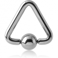 SURGICAL STEEL TRIANGLE BALL CLOSURE RING PIERCING