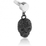 UV ACRYLIC MOBILE PHONE PLUG WITH BLACK PVD COATED JEWELLED CHARM