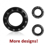 BLACK PVD COATED SURGICAL STEEL SEGMENT RING PIERCING