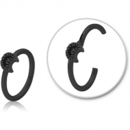 BLACK PVD COATED SURGICAL STEEL HINGED SEPTUM RING - CRESCENT PIERCING