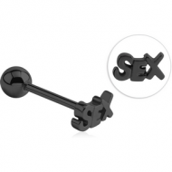 BLACK PVD COATED SURGICAL STEEL BARBELL - SEX PIERCING