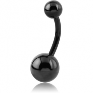 BLACK PVD COATED SURGICAL STEEL NAVEL BANANA