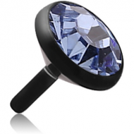 BLACK PVD COTED SURGICAL STEEL OPTIMA CRYSTAL JEWELLED PUSH FIT DISC FOR BIOFLEX INTERNAL LABRET PIERCING
