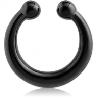 BLACK PVD COATED BRASS FAKE SEPTUM RING PIERCING