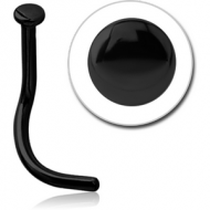 BLACK PVD COATED SURGICAL STEEL CURVED DISC NOSE STUD