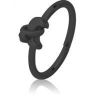 BLACK PVD COATED SURGICAL STEEL SEAMLESS RING - ANNULAR ECLIPSE AND STAR PIERCING