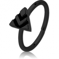 BLACK PVD COATED SURGICAL STEEL SEAMLESS RING - TRIANGLE