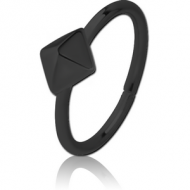 BLACK PVD COATED SURGICAL STEEL SEAMLESS RING - PYRAMID PIERCING