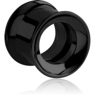 BLACK PVD COATED STAINLESS STEEL DOUBLE FLARED INTERNALLY THREADED TUNNEL PIERCING