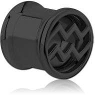 BLACK PVD COATED STAINLESS STEEL DOUBLE FLARED INTERNALLY THREADED TUNNEL - AQUARIUS PIERCING