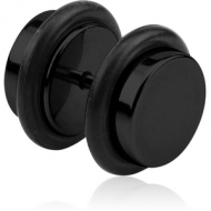 BLACK PVD COATED SURGICAL STEEL FAKE PLUG PIERCING