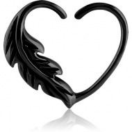 BLACK PVD COATED SURGICAL STEEL OPEN HEART SEAMLESS RING