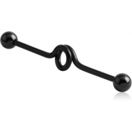 BLACK PVD COATED SURGICAL STEEL INDUSTRIAL LOOP BARBELL PIERCING