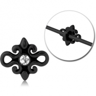 BLACK PVD COATED SURGICAL STEEL ADJUSTABLE SLIDING CHARM FOR INDUSTRIAL BARBELL PIERCING