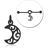 BLACK PVD COATED SURGICAL STEEL CHARM FOR INDUSTRIAL BARBELL PIERCING