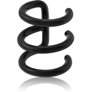 BLACK PVD COATED SURGICAL STEEL ILLUSION EAR CUFF