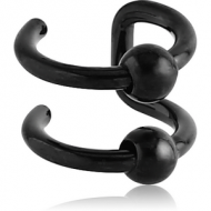 BLACK PVD COATED SURGICAL STEEL ILLUSION EAR CUFF