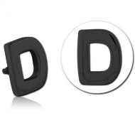BLACK PVD COATED SURGICAL STEEL ATTACHMENT FOR 1.6MM INTERNALLY THREADED PINS - D PIERCING
