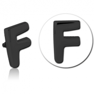 BLACK PVD COATED SURGICAL STEEL ATTACHMENT FOR 1.6MM INTERNALLY THREADED PINS - F PIERCING