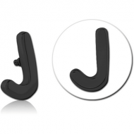 BLACK PVD COATED SURGICAL STEEL ATTACHMENT FOR 1.6MM INTERNALLY THREADED PINS - J PIERCING